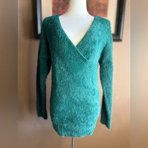 Forest Green Fur Sweater Size XL EUC